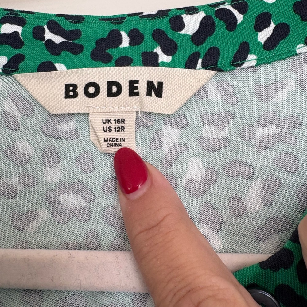Boden Julia tambourine animal print dress size 12R - Picture 4 of 6